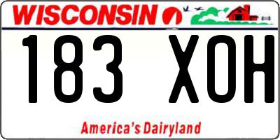 WI license plate 183XOH