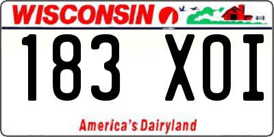 WI license plate 183XOI