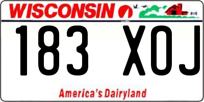 WI license plate 183XOJ