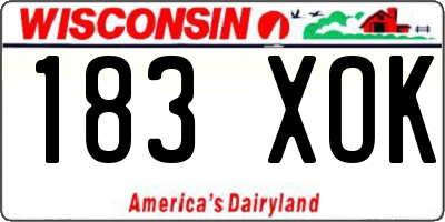 WI license plate 183XOK