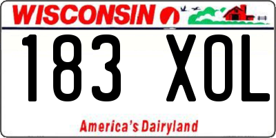 WI license plate 183XOL