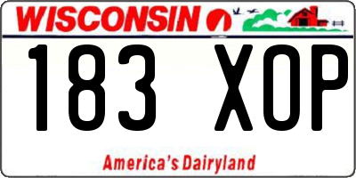 WI license plate 183XOP