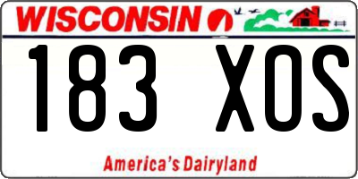WI license plate 183XOS