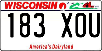 WI license plate 183XOU