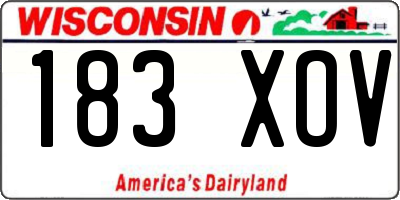 WI license plate 183XOV
