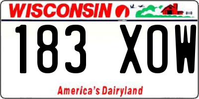 WI license plate 183XOW
