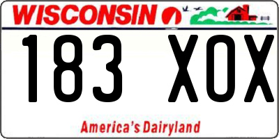 WI license plate 183XOX