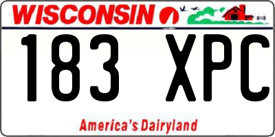WI license plate 183XPC
