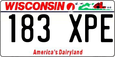 WI license plate 183XPE