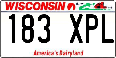 WI license plate 183XPL