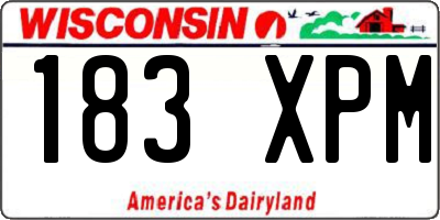 WI license plate 183XPM
