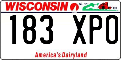 WI license plate 183XPO