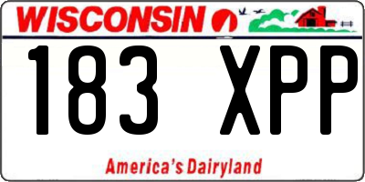 WI license plate 183XPP