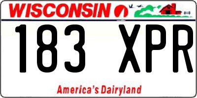 WI license plate 183XPR