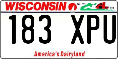 WI license plate 183XPU