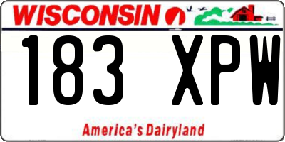 WI license plate 183XPW