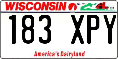 WI license plate 183XPY