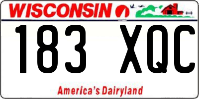 WI license plate 183XQC
