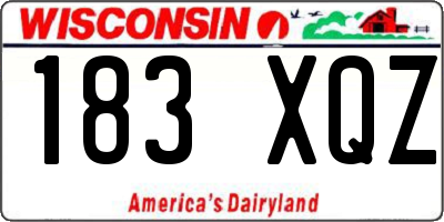 WI license plate 183XQZ