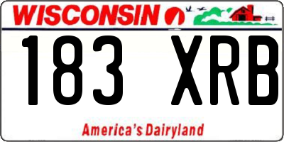 WI license plate 183XRB