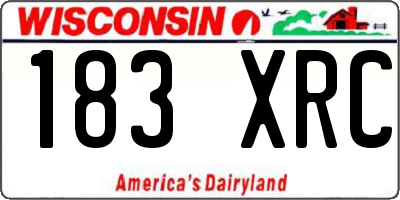 WI license plate 183XRC