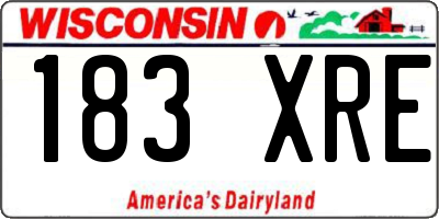 WI license plate 183XRE