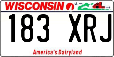 WI license plate 183XRJ