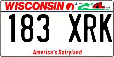 WI license plate 183XRK