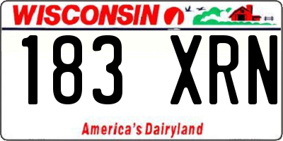 WI license plate 183XRN