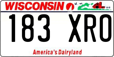 WI license plate 183XRO