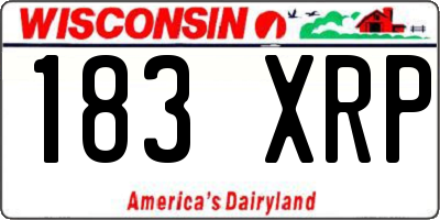 WI license plate 183XRP