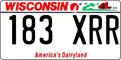WI license plate 183XRR