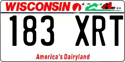 WI license plate 183XRT