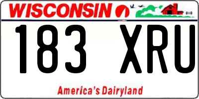 WI license plate 183XRU