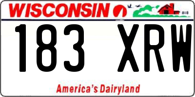 WI license plate 183XRW