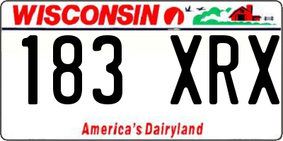 WI license plate 183XRX