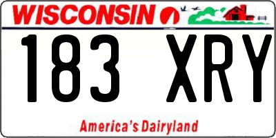 WI license plate 183XRY
