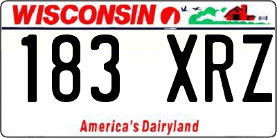 WI license plate 183XRZ