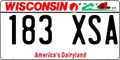 WI license plate 183XSA