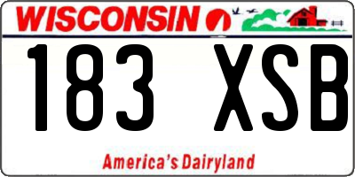 WI license plate 183XSB