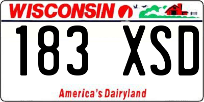 WI license plate 183XSD
