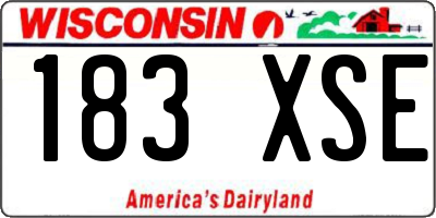 WI license plate 183XSE