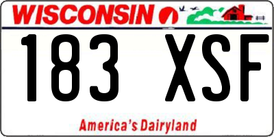 WI license plate 183XSF