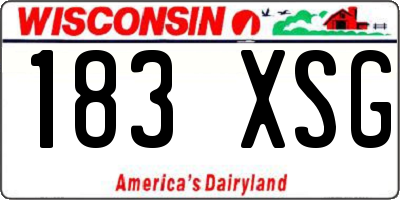 WI license plate 183XSG
