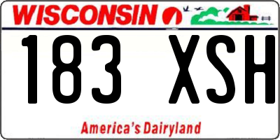 WI license plate 183XSH