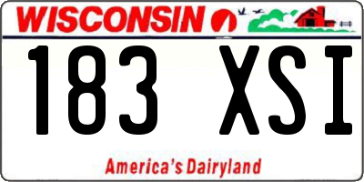 WI license plate 183XSI
