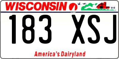 WI license plate 183XSJ