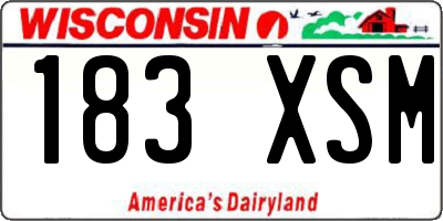 WI license plate 183XSM