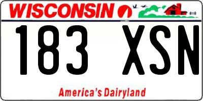 WI license plate 183XSN
