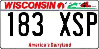 WI license plate 183XSP